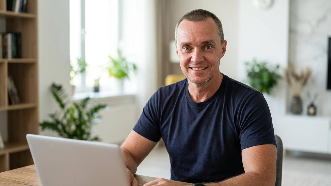 Nathan Hartnett - Allhart, at his desk